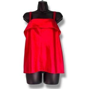 Vintage JC Penney Body Lites Red Nylon Lace Camisole Lingerie 34‎ USA Sexy